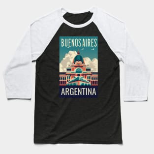 A Vintage Travel Art of Buenos Aires - Argentina Baseball T-Shirt